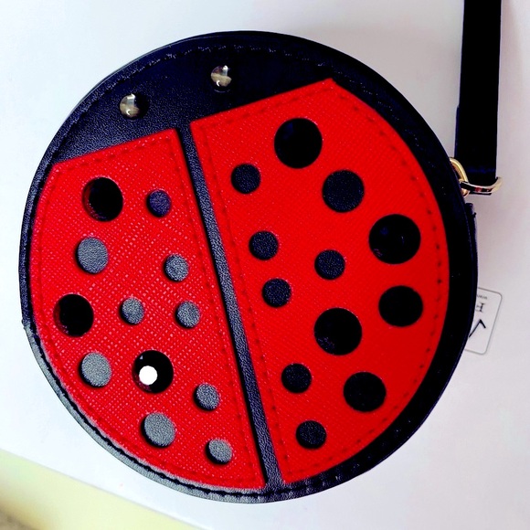 Kate Spade Lady Bug, Coin Purse, Authentic, Rare, Jeweled, Red & Black - Picture 4 of 6